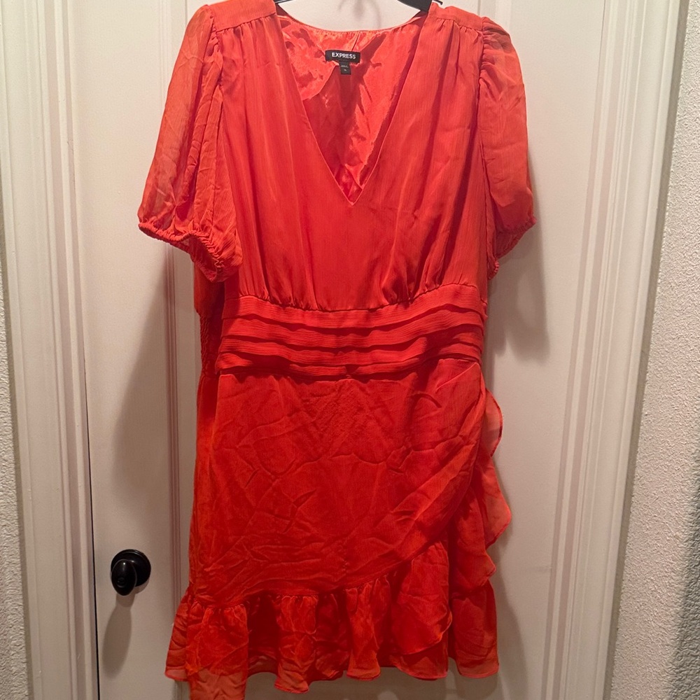 Express Vibrant Orange Mini Dress